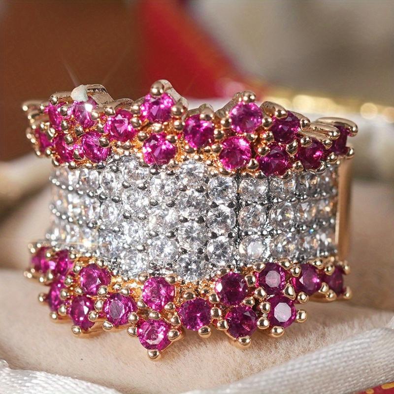 Luxurious Sparkling Red and White Color Zircon Inlaid Ring, Suitable for Women s Wedding Banquet Accessories, Zircon Gifts 7
Luxurious Sparkling Red and White Color Zircon Inlaid Ring, Suitable for Women s Wedding Banquet Accessories, Zircon Gifts 7