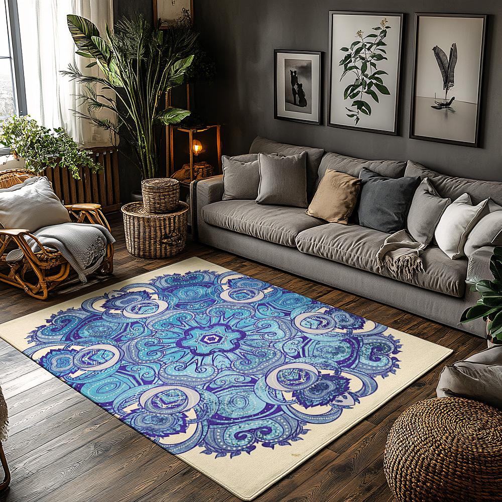 Intricate Persian Blue Medallion Area Rug Non Slip Washable Floor Mat Bohemian Home Decor Durable Patterned Carpet Modern Living 50x 80cm
Intricate Persian Blue Medallion Area Rug Non Slip Washable Floor Mat Bohemian Home Decor Durable Patterned Carpet Modern Living 50x 80cm