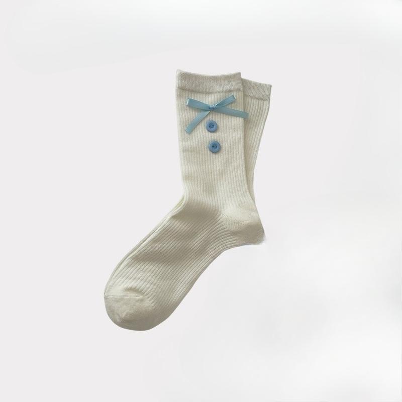 Female Spring and Autumn Sweet Bow Button College Wind Cylinder Stack Socks 1 pair білий
Female Spring and Autumn Sweet Bow Button College Wind Cylinder Stack Socks 1 pair білий