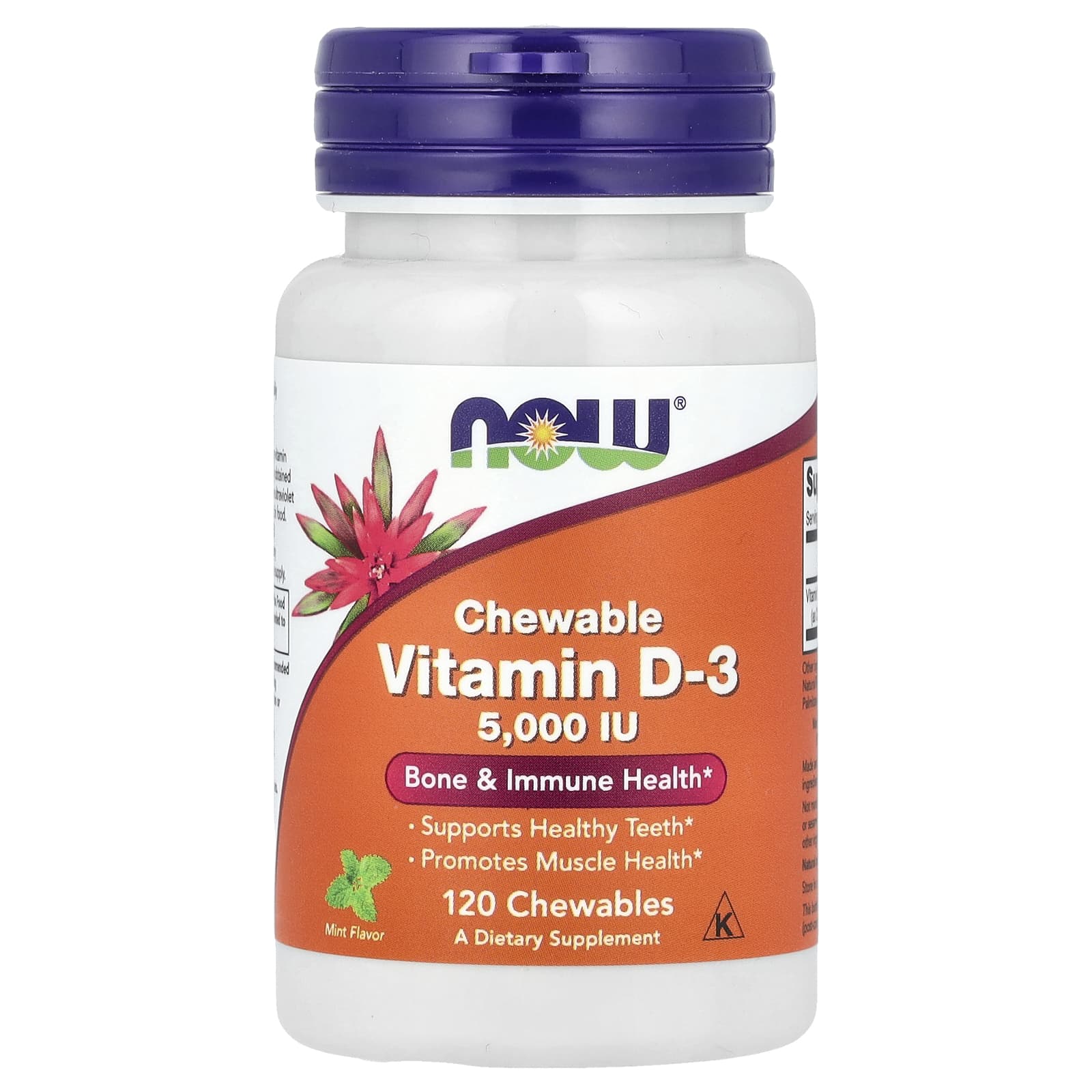 Chewable Vitamin D-3, Natural Mint, 5,000 Iu, 120 Chewable Tablets
Chewable Vitamin D-3, Natural Mint, 5,000 Iu, 120 Chewable Tablets