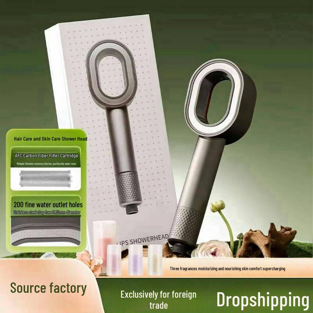 Fragrance Skin Care Handheld Shower Head with Dechlorination and Water Purification Black
Fragrance Skin Care Handheld Shower Head with Dechlorination and Water Purification Black