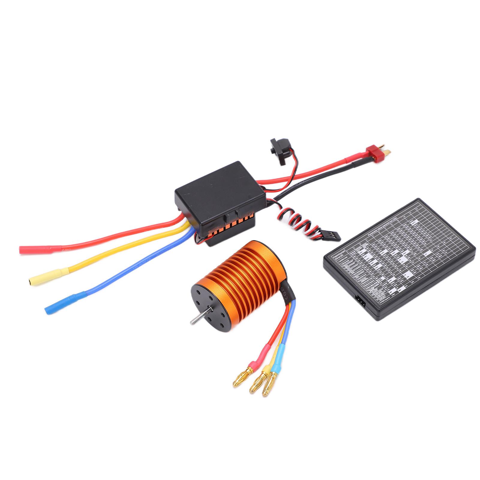 Комплект безколекторного двигуна F540 4370KV з водонепроникним регулятором швидкості 60A та картою програмування для радіокерованої машини 110
Комплект безколекторного двигуна F540 4370KV з водонепроникним регулятором швидкості 60A та картою програмування для радіокерованої машини 110