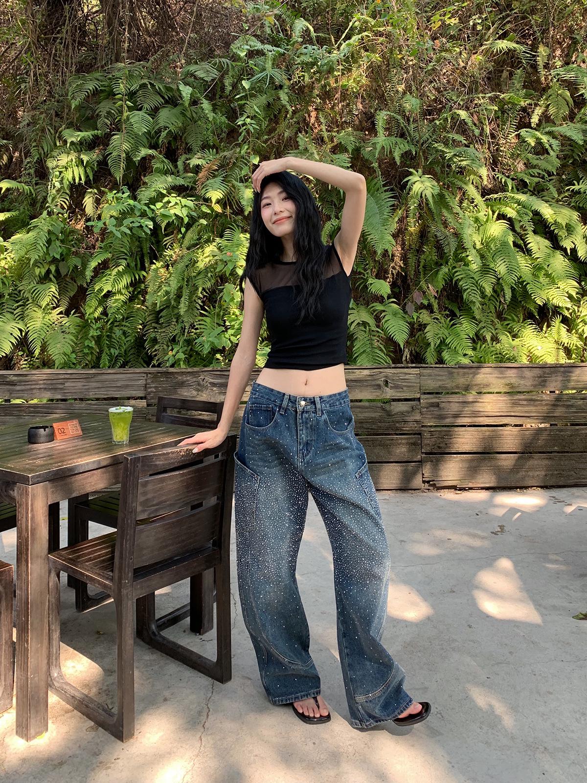 American Fashion Curved-Leg Star-Studded Wide-Leg Jeans for Women - Spring 2026 Edition Small синий
American Fashion Curved-Leg Star-Studded Wide-Leg Jeans for Women - Spring 2026 Edition Small синий