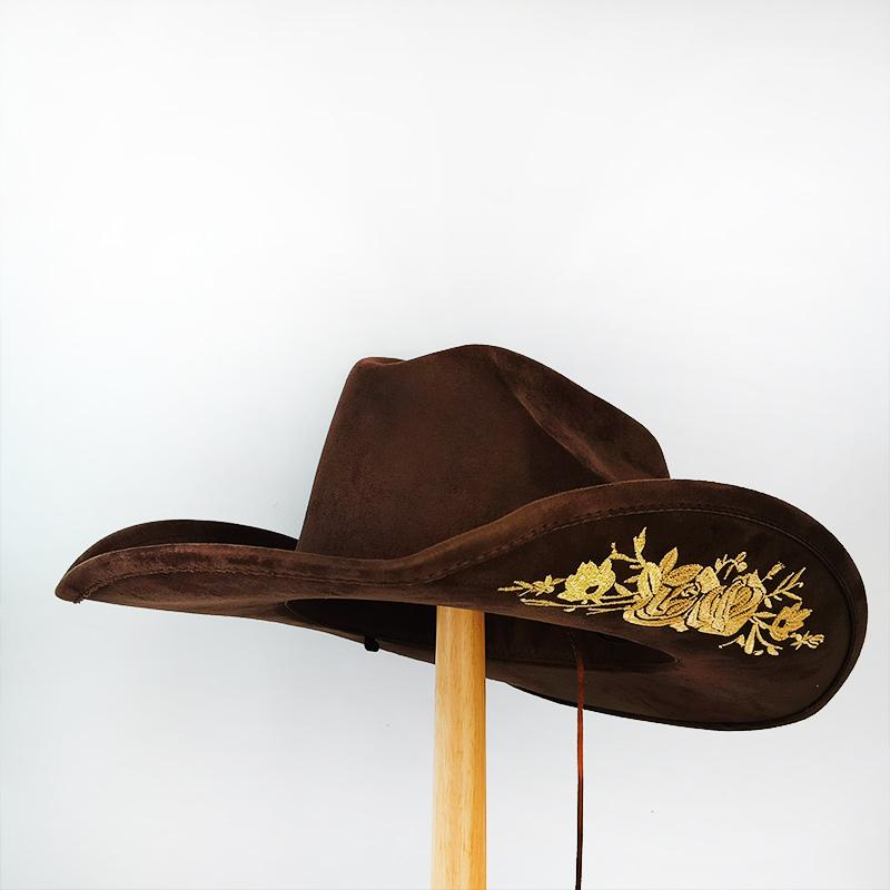 Coffee and black vintage Embroidered Roses Cowgirl hat party girl Western Cowboy hat seaside sun protect cowboy hat light hat Adult 56-58CM
Coffee and black vintage Embroidered Roses Cowgirl hat party girl Western Cowboy hat seaside sun protect cowboy hat light hat Adult 56-58CM