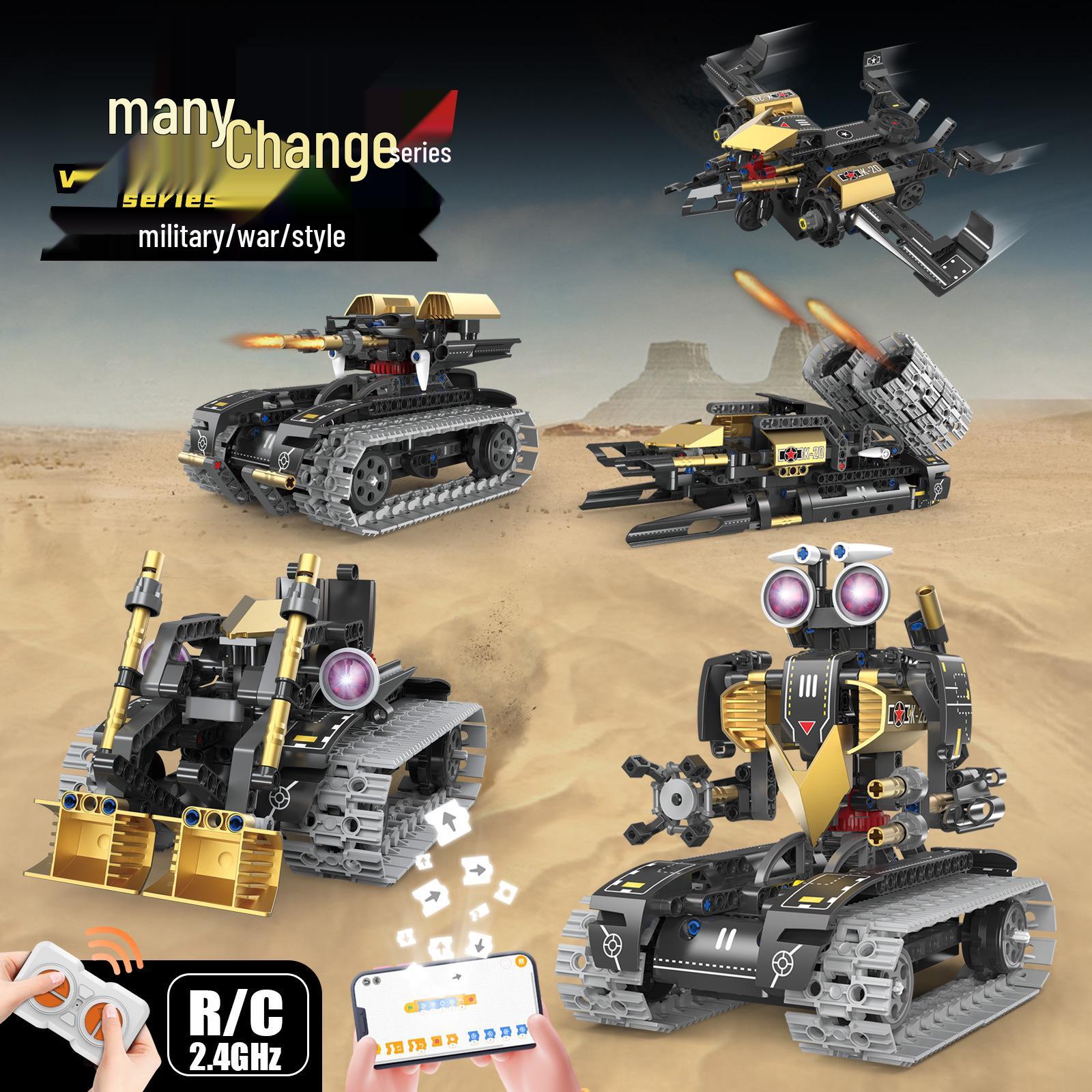 5-in-1 Programmable Military Robot Building Blocks with Remote Control & App Support - Educational Toy for Kids
5-in-1 Programmable Military Robot Building Blocks with Remote Control & App Support - Educational Toy for Kids