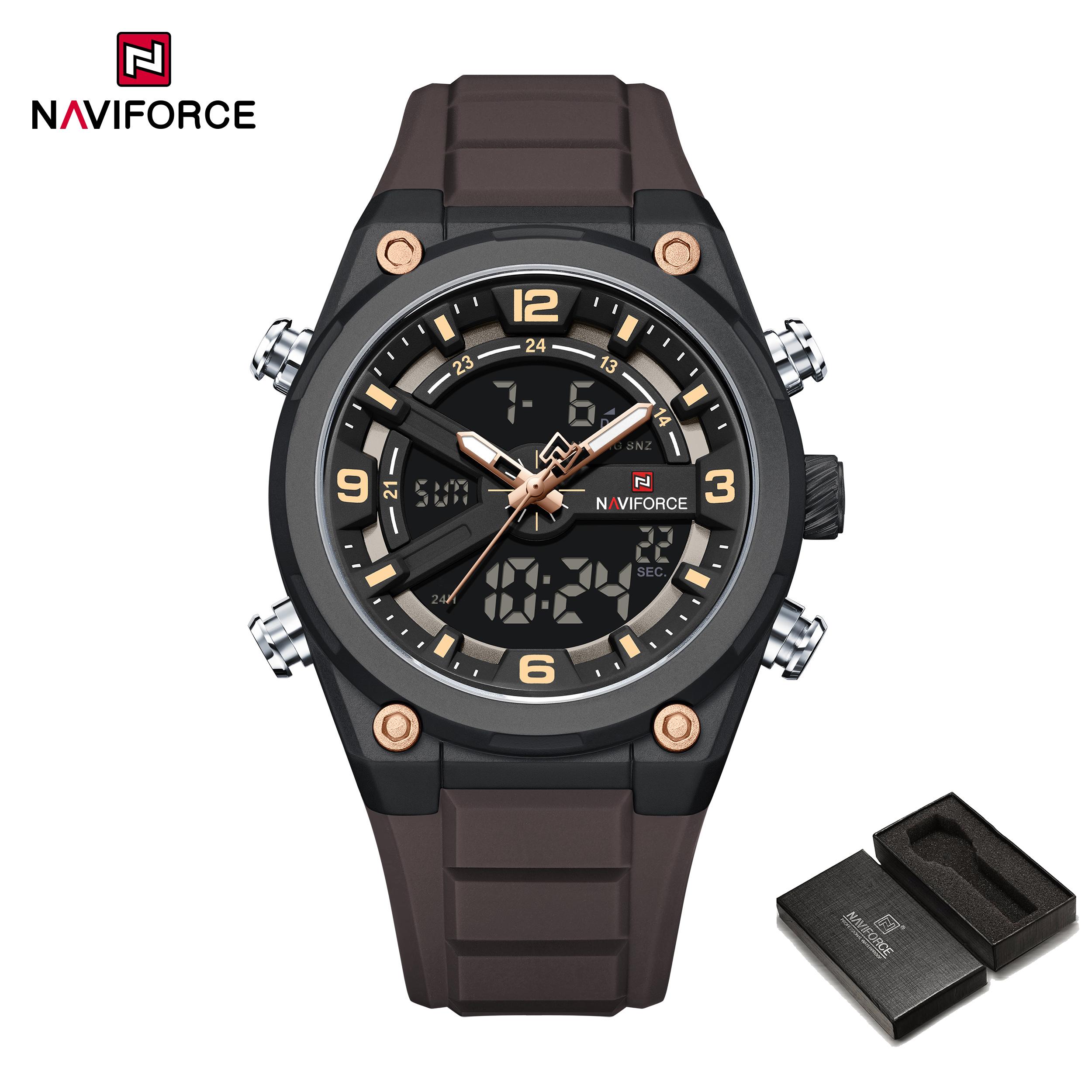 Naviforce Оригінальний чоловічий кварцовий годинник Календар Дата РК-дисплей Світловідбиваючі стрілки Силіконовий ремінець Водонепроникний 30 м Чоловічий повсякденний модний годинник NF9265 коричневий
Naviforce Оригінальний чоловічий кварцовий годинник Календар Дата РК-дисплей Світловідбиваючі стрілки Силіконовий ремінець Водонепроникний 30 м Чоловічий повсякденний модний годинник NF9265 коричневий