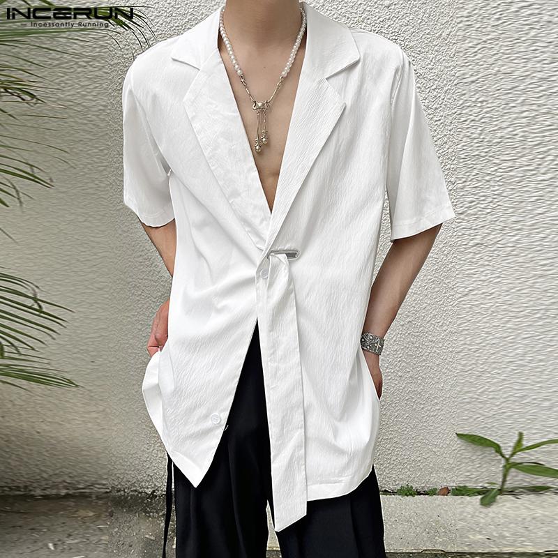 INCERUN Летние мужские белые свободные блейзеры с короткими рукавами
INCERUN Летние мужские белые свободные блейзеры с короткими рукавами