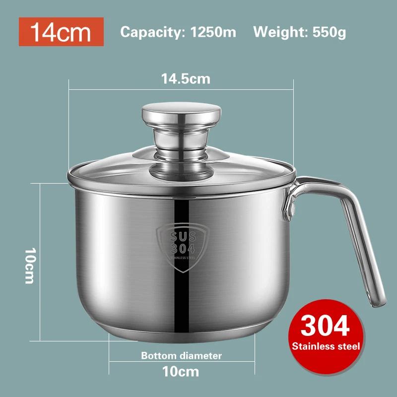 Кастрюли для супа из нержавеющей стали 304, утолщенные, Кастрюля для лапши быстрого приготовления, Маленькая кастрюля для детского питания, 14/16 см, Мини-кастрюли для молока
Кастрюли для супа из нержавеющей стали 304, утолщенные, Кастрюля для лапши быстрого приготовления, Маленькая кастрюля для детского питания, 14/16 см, Мини-кастрюли для молока