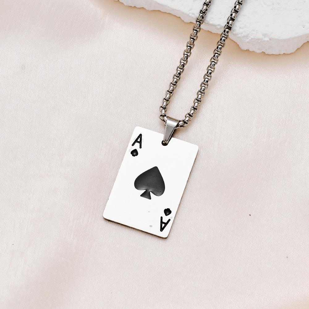 Unisex Stainless Steel Playing Card Necklace: Ace of Hearts & Spades Pendant, European/American Hip Hop Fashion чорний
Unisex Stainless Steel Playing Card Necklace: Ace of Hearts & Spades Pendant, European/American Hip Hop Fashion чорний