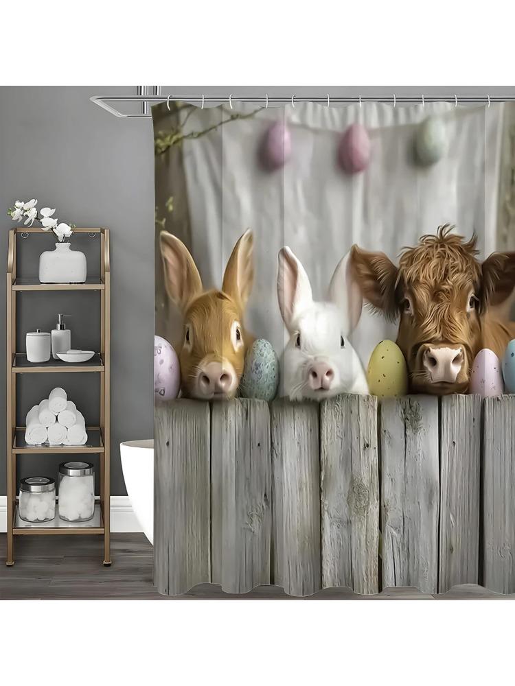 Easter Bunny Calf Egg Shower Curtain, Bathroom Decorative Shower Curtain, Waterproof Shower Curtain With Hooks W60H190(CM)-1 Pcs
Easter Bunny Calf Egg Shower Curtain, Bathroom Decorative Shower Curtain, Waterproof Shower Curtain With Hooks W60H190(CM)-1 Pcs