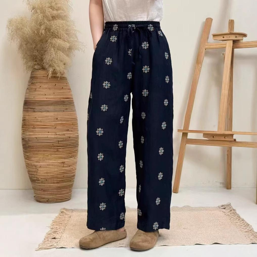 2025 summer new casual pants women s drawstring elastic waist loose and thin retro printed cotton and linen straight pants trousers M льняной
2025 summer new casual pants women s drawstring elastic waist loose and thin retro printed cotton and linen straight pants trousers M льняной