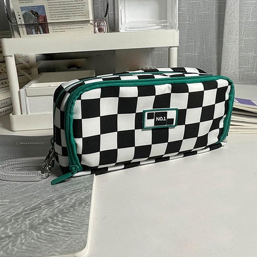 Large Capacity Checkerboard Pencil Bag Desktop Organizer Lattice Stationery Bag Simple Student
Large Capacity Checkerboard Pencil Bag Desktop Organizer Lattice Stationery Bag Simple Student