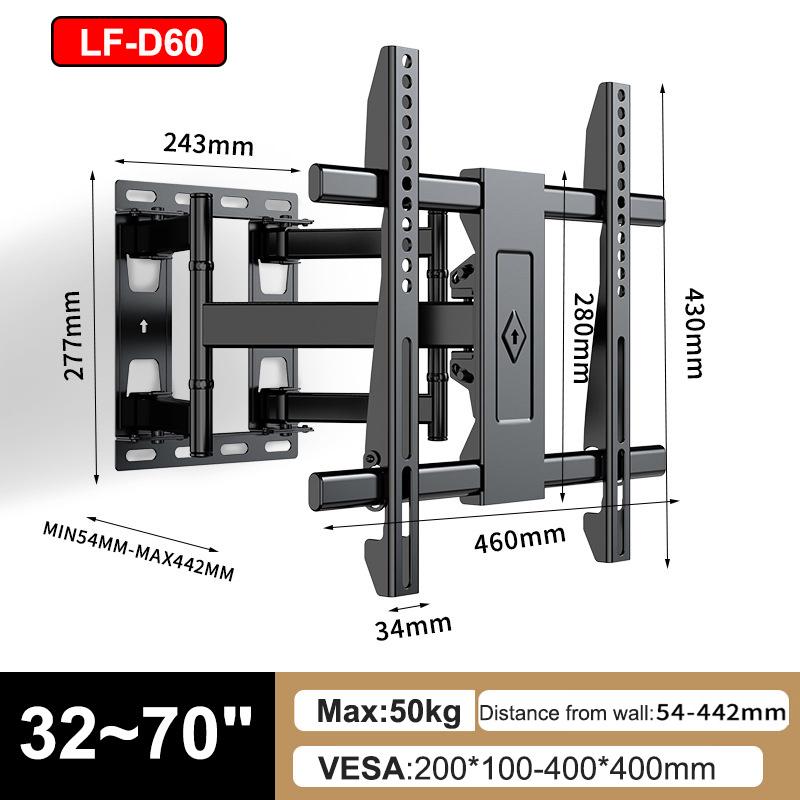 Sliding TV Wall Mount for 32-80 TVs Full Motion Articulating 6 Arms, Easy TV Centering, Max VESA 600x400mm, 1Max Load 176 lbs
Sliding TV Wall Mount for 32-80 TVs Full Motion Articulating 6 Arms, Easy TV Centering, Max VESA 600x400mm, 1Max Load 176 lbs