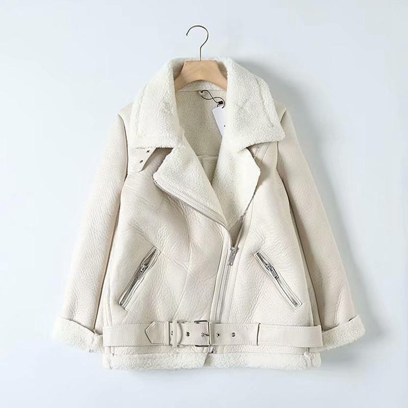 Women s Mid-length Lambswool Leather Motorcycle Jacket - European & American Winter Style Medium
Women s Mid-length Lambswool Leather Motorcycle Jacket - European & American Winter Style Medium
