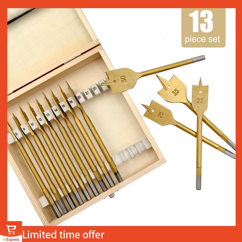 Fresh 13Pcs Titanium Plated Flattened Drill Bit Set Hex Shank Woodworking Hole Opener 6-35Mm Durable золотий
Fresh 13Pcs Titanium Plated Flattened Drill Bit Set Hex Shank Woodworking Hole Opener 6-35Mm Durable золотий