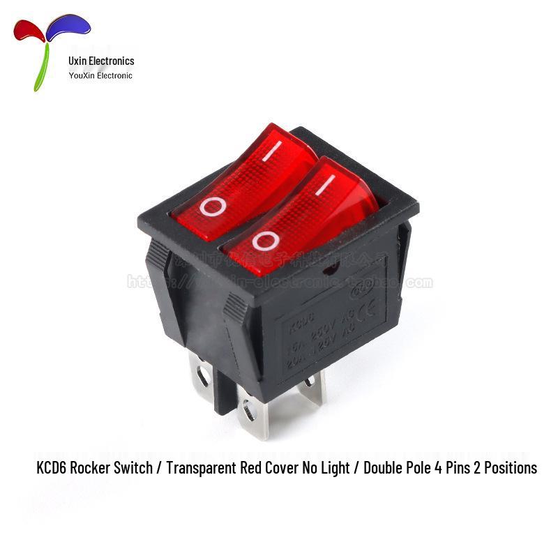 KCD6 2-Position Boat Rocker Switch with Light, 4/6-Pin, Single/Double Pole, Red/Green
KCD6 2-Position Boat Rocker Switch with Light, 4/6-Pin, Single/Double Pole, Red/Green