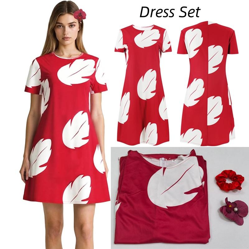 Lilo Cosplay Costume Pelekai Red Lilo Dress with Hawaiian Leaf Flower Leis Accessories Flower Hair Clip Halloween Party Cosplay S
Lilo Cosplay Costume Pelekai Red Lilo Dress with Hawaiian Leaf Flower Leis Accessories Flower Hair Clip Halloween Party Cosplay S