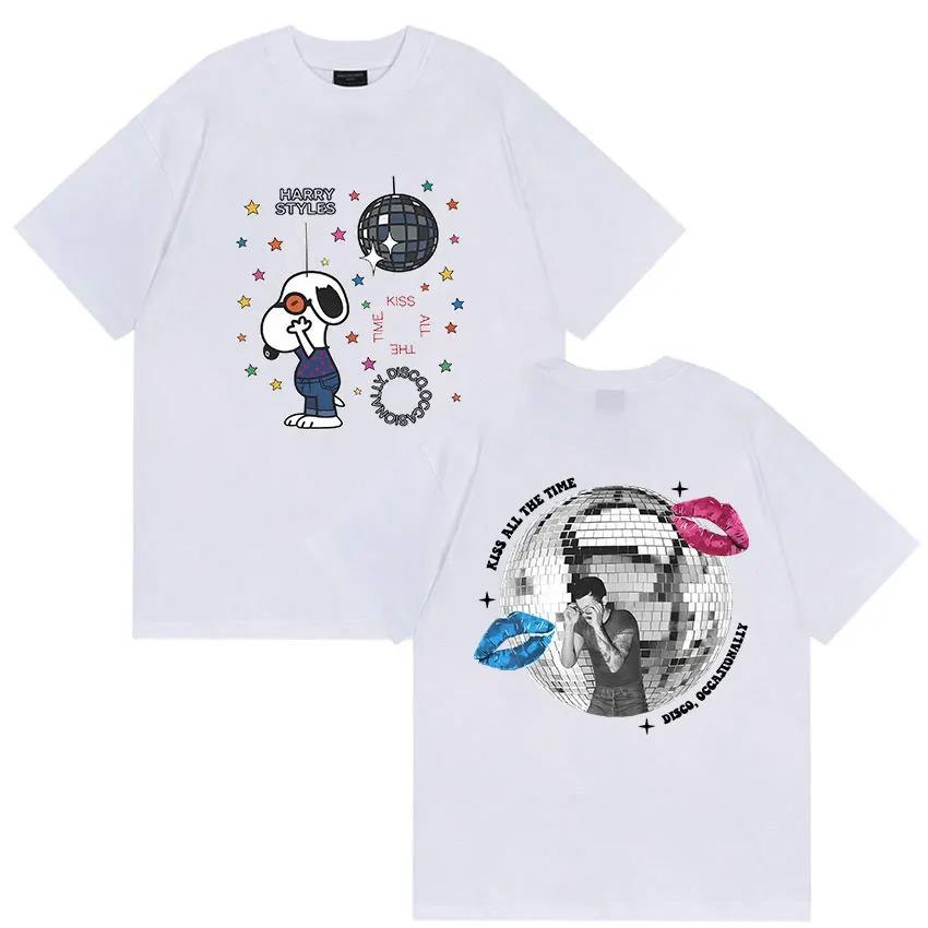 Oversized White Cotton Casual Streetwear T-Shirt with Harry Styles Fan Art, Snoopy, Disco Ball and Kiss All The Time, Disco Occasionally 4XL
Oversized White Cotton Casual Streetwear T-Shirt with Harry Styles Fan Art, Snoopy, Disco Ball and Kiss All The Time, Disco Occasionally 4XL