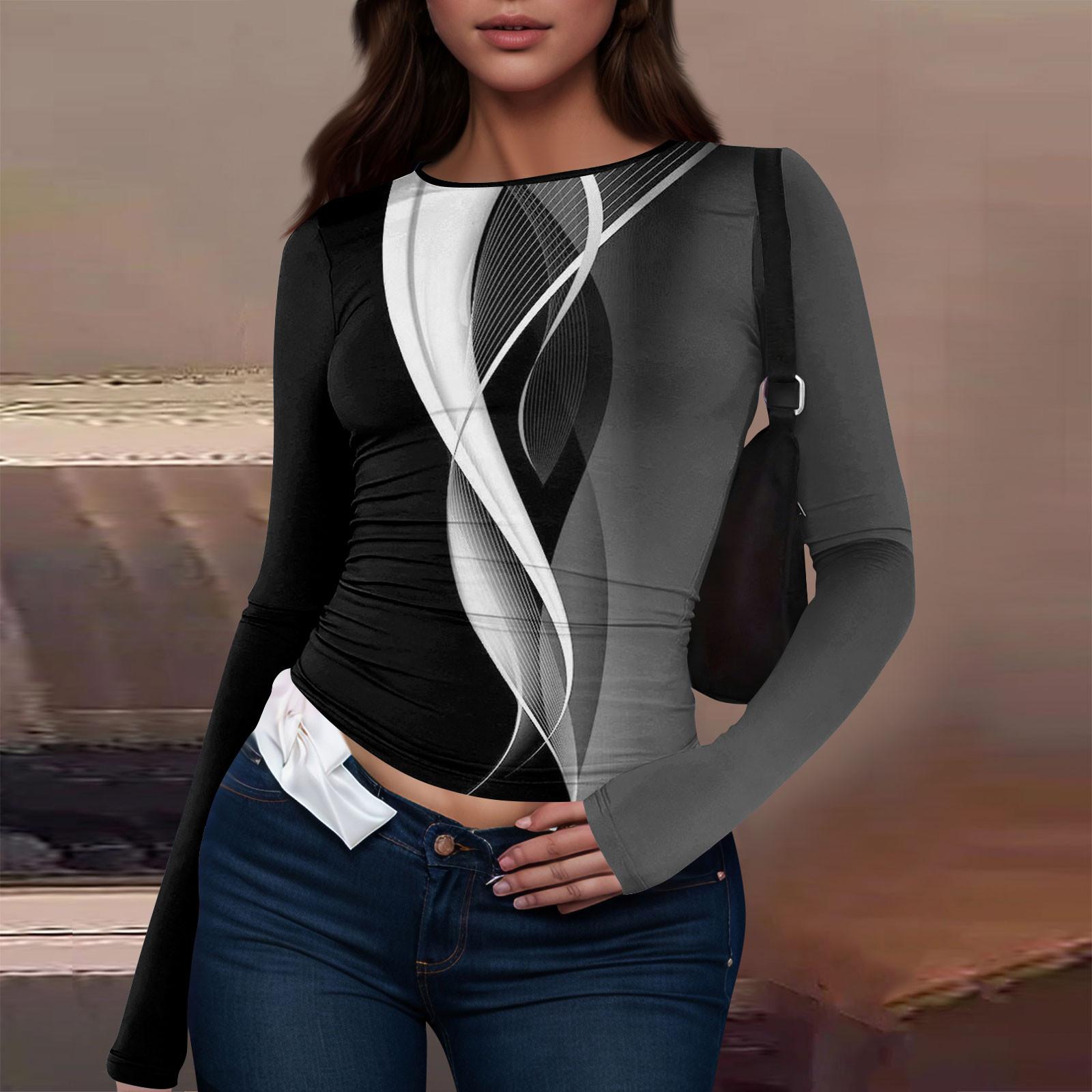 Женская модная повседневная футболка с круглым вырезом и длинным рукавом с принтом XL
Женская модная повседневная футболка с круглым вырезом и длинным рукавом с принтом XL