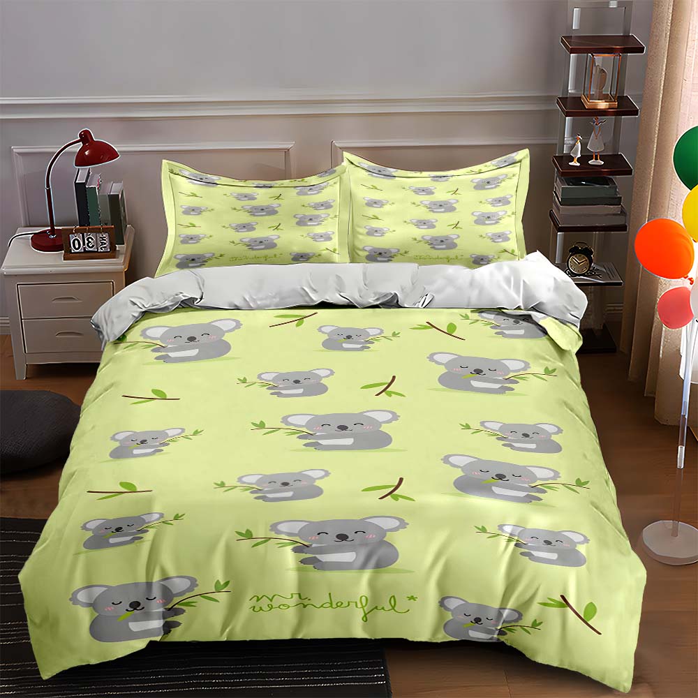 Gray koala pattern. Bedding Duvet cover sets Duvet covers Pillowcases gifts (1 * Duvet Cover 2 * Pillowcases, without duvet insert) 135x200cm
Gray koala pattern. Bedding Duvet cover sets Duvet covers Pillowcases gifts (1 * Duvet Cover 2 * Pillowcases, without duvet insert) 135x200cm