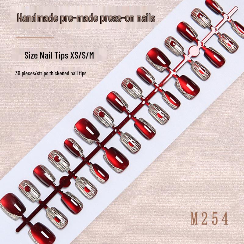Cherry Red Cat Eye Nail Stickers - Autumn & Winter Brightening, 30 Handmade Pieces by Kichati
Cherry Red Cat Eye Nail Stickers - Autumn & Winter Brightening, 30 Handmade Pieces by Kichati