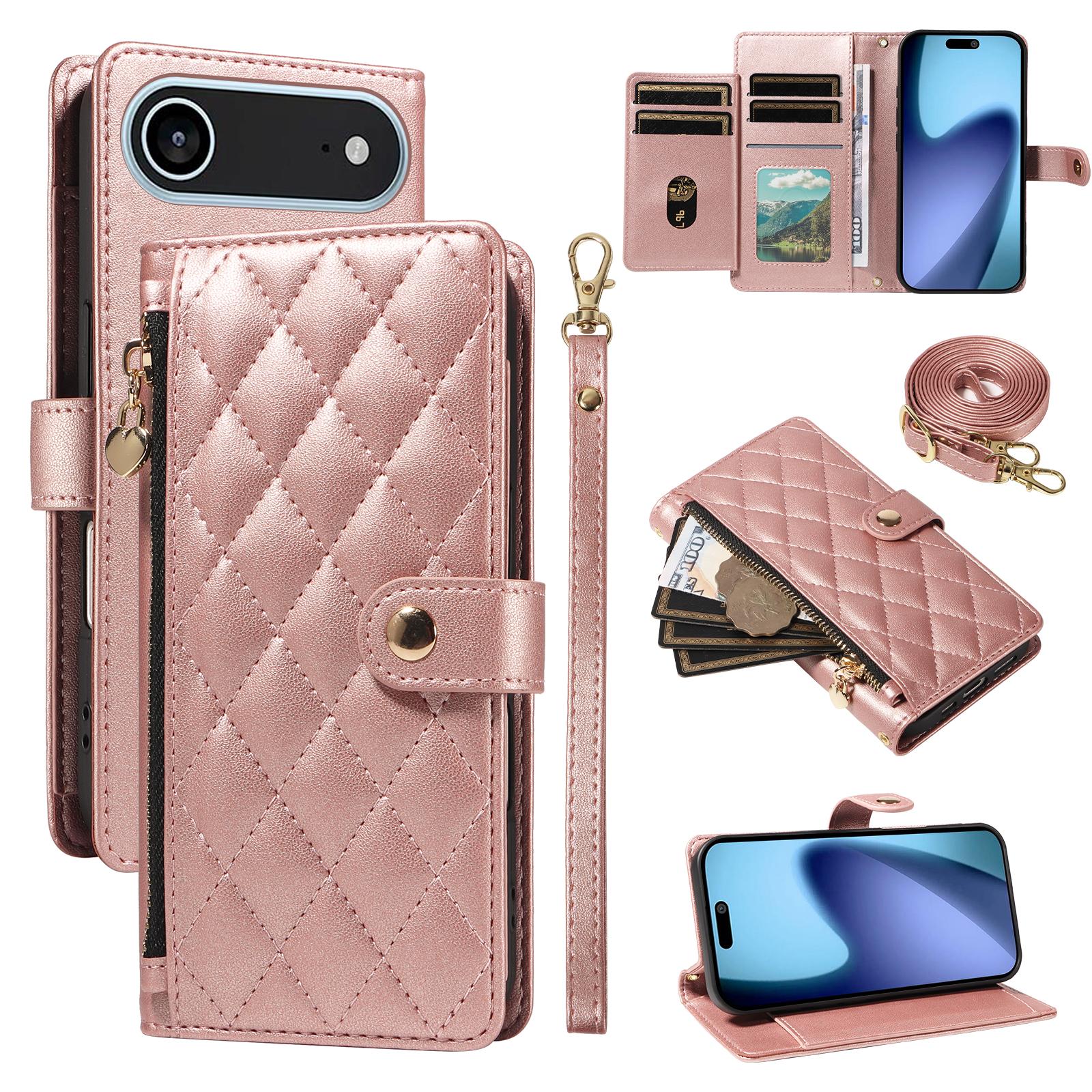 For iPhone 17 Air Wallet Case with Straps,Rhombus Leather Stand Phone Cover Rose Gold
For iPhone 17 Air Wallet Case with Straps,Rhombus Leather Stand Phone Cover Rose Gold