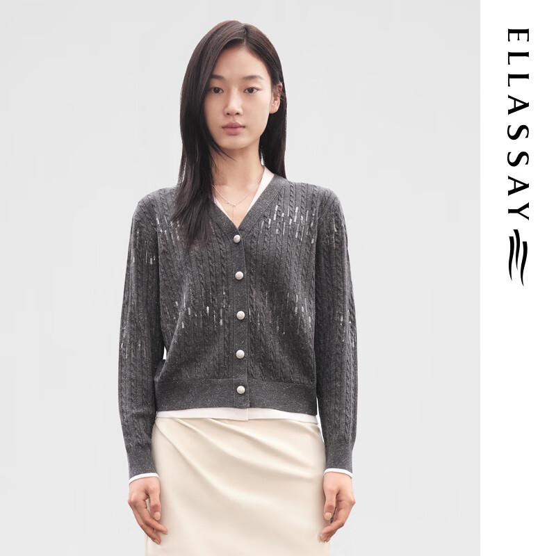 ELLASSAY Women s Merino Wool Sequin V-Neck Knit Sweater S
ELLASSAY Women s Merino Wool Sequin V-Neck Knit Sweater S