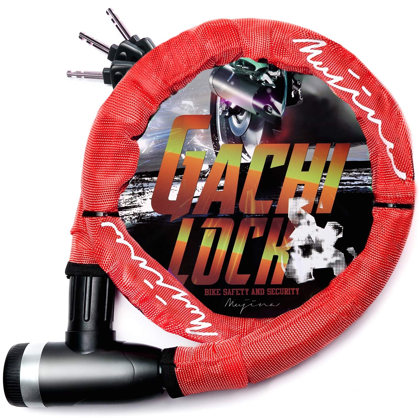mujina Bike Lock, Extra Thick, 22mm Diameter x 1200mm, Anti-Theft, 3-Key Set, Wire Lock, Gachi Lock, 2023
mujina Bike Lock, Extra Thick, 22mm Diameter x 1200mm, Anti-Theft, 3-Key Set, Wire Lock, Gachi Lock, 2023