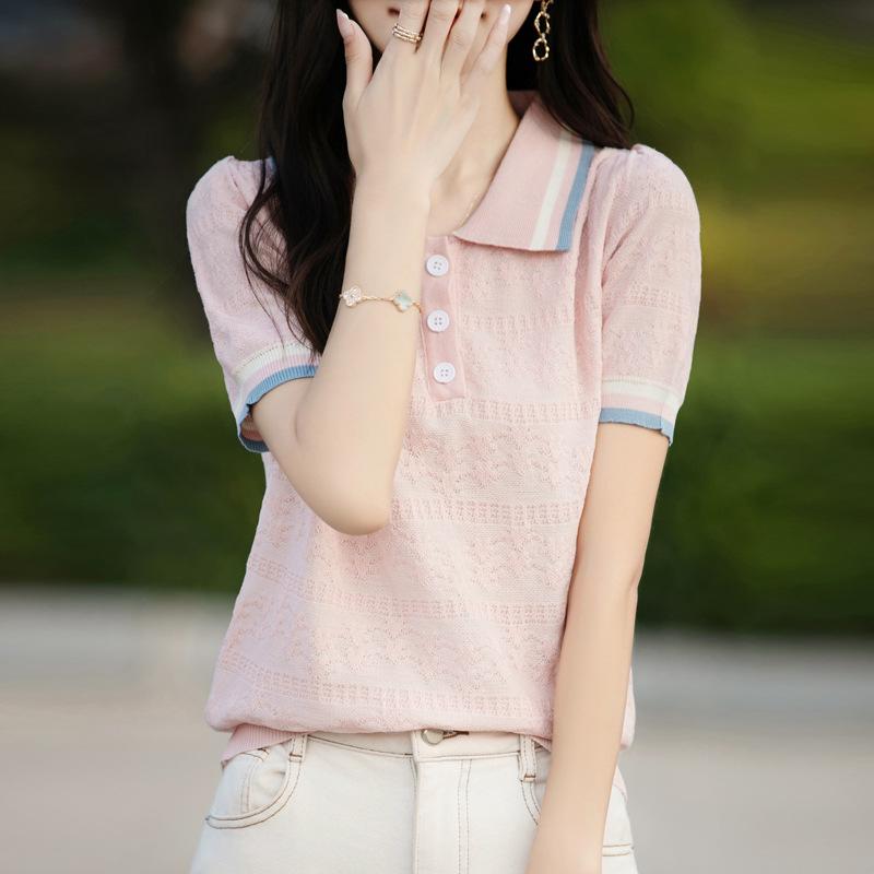 Женская футболка поло с контрастным цветом, с коротким рукавом, для лета, новая модная, омолаживающая, тонкая, с темпераментом, универсальный вязаный топ M
Женская футболка поло с контрастным цветом, с коротким рукавом, для лета, новая модная, омолаживающая, тонкая, с темпераментом, универсальный вязаный топ M