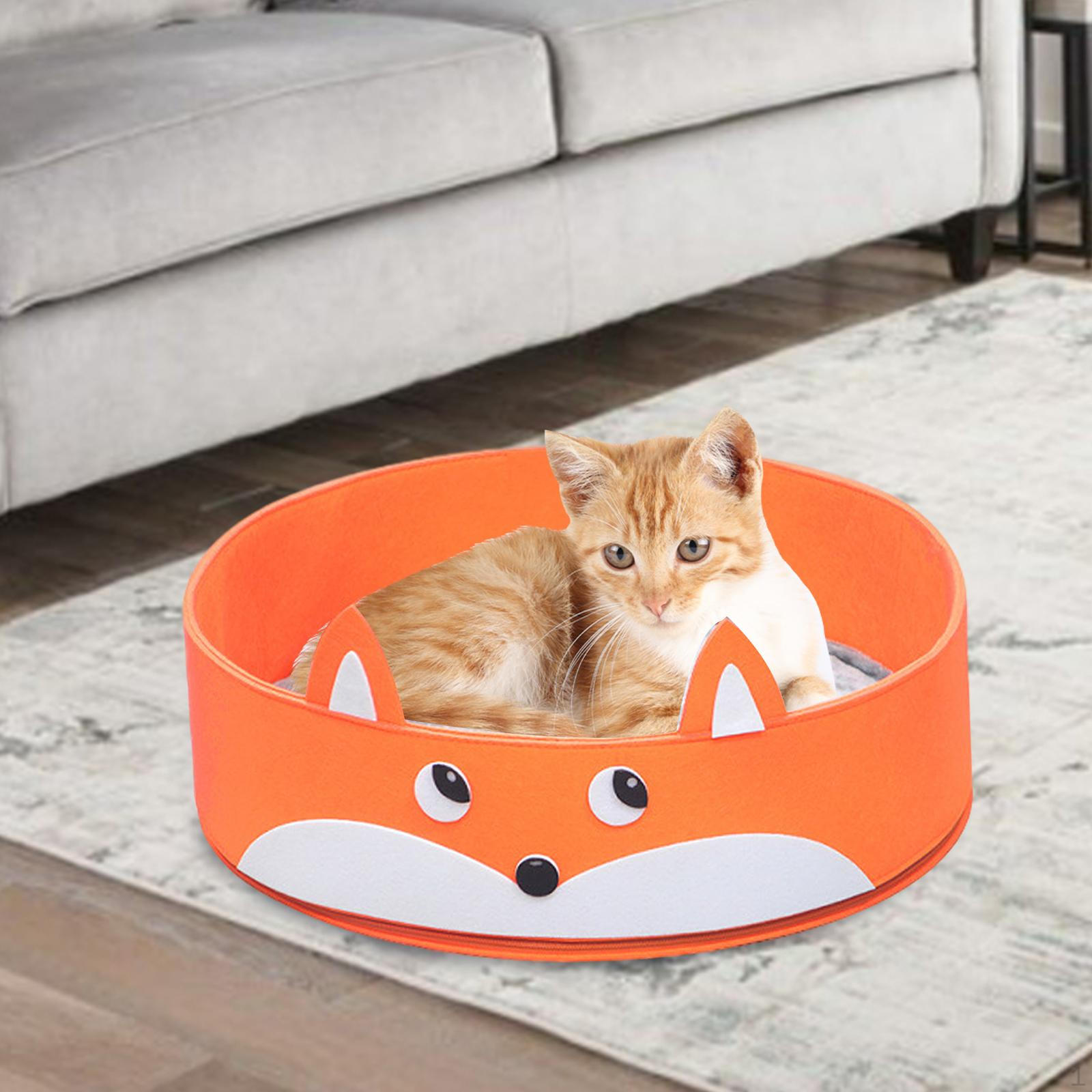 Корзина для кошачьей кровати с нескользящим дном, съемная, теплая, утолщенная, мягкая, симпатичная, портативная, моющаяся, маленькая Fox M