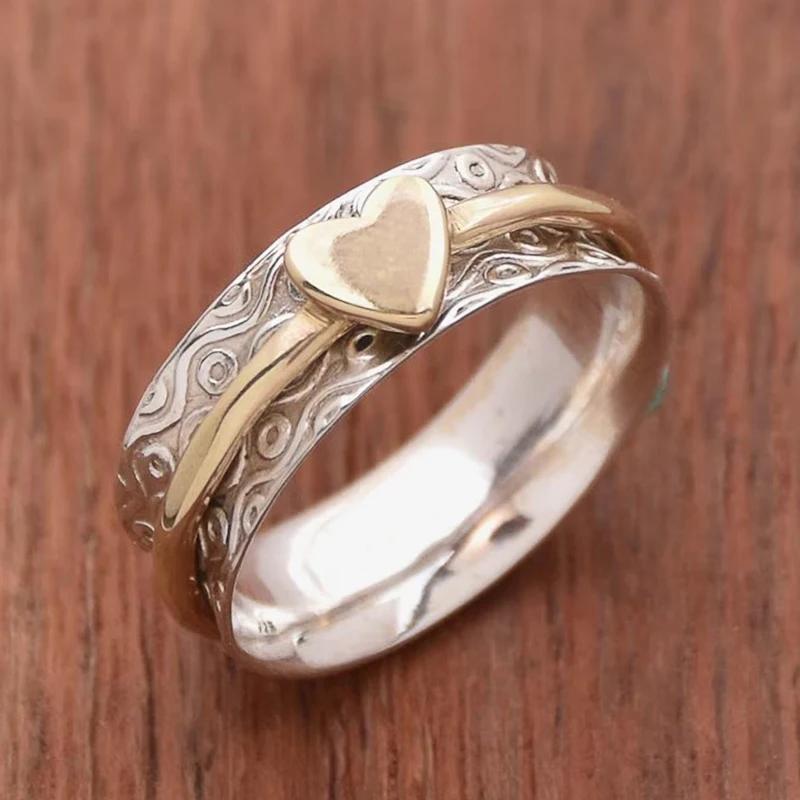 Huitan Vintage Heart Design Rings Charming Fashion Bright Two-tone Finger Accessories for Women Romantic Elegant Party Zircon 6
Huitan Vintage Heart Design Rings Charming Fashion Bright Two-tone Finger Accessories for Women Romantic Elegant Party Zircon 6