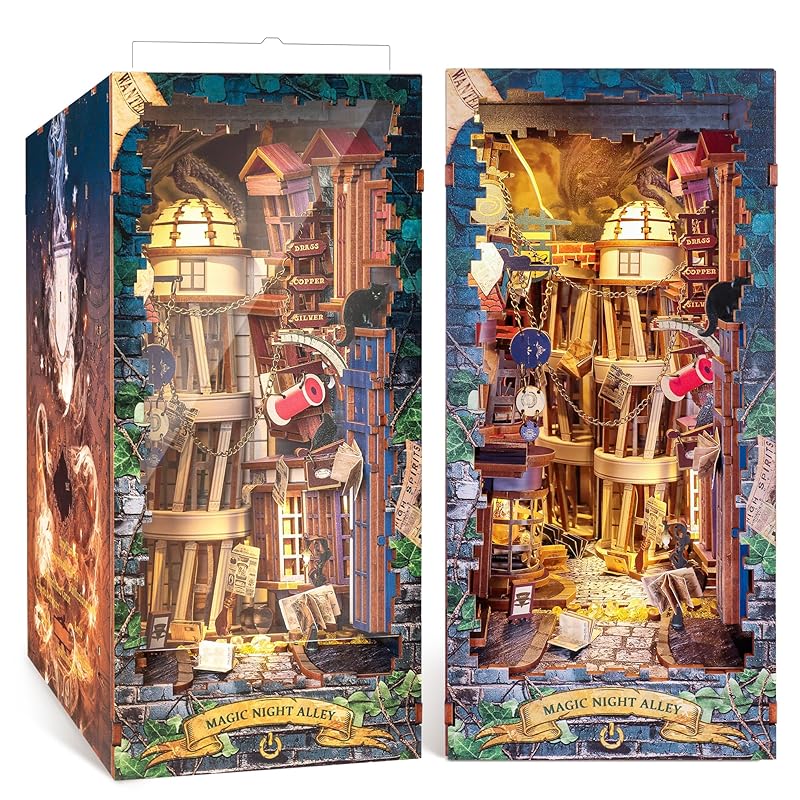 FUNPOLA 3D puzzle book nook kit Book stand Booknook wooden puzzle DIY miniature doll house With LED light bookshelf case book stand bookends For
FUNPOLA 3D puzzle book nook kit Book stand Booknook wooden puzzle DIY miniature doll house With LED light bookshelf case book stand bookends For