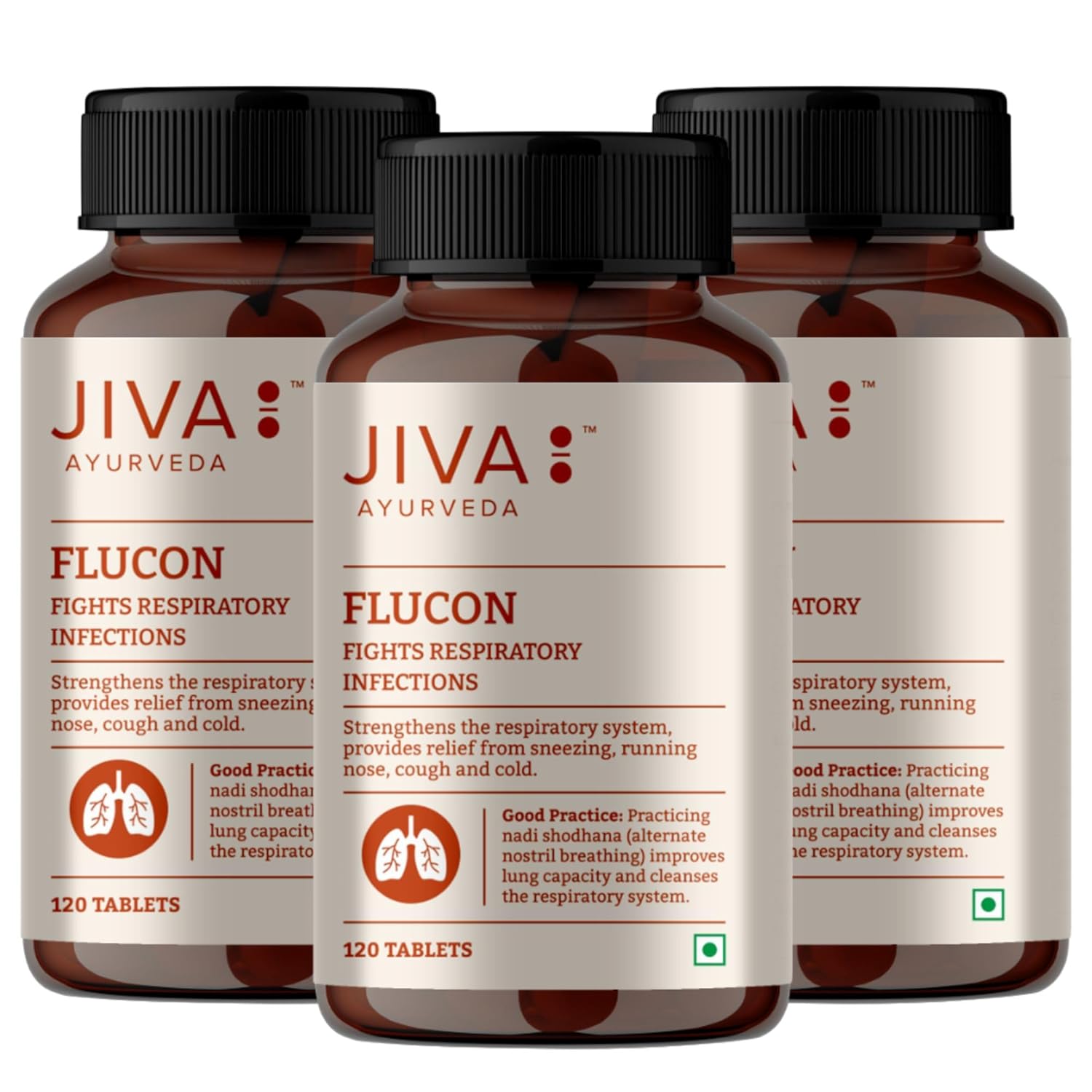 Jiva Flucon 500mg Ayurvedic Tablets for Respiratory Strength and Cold Relief 120 Tablet (Pack of 3)
Jiva Flucon 500mg Ayurvedic Tablets for Respiratory Strength and Cold Relief 120 Tablet (Pack of 3)