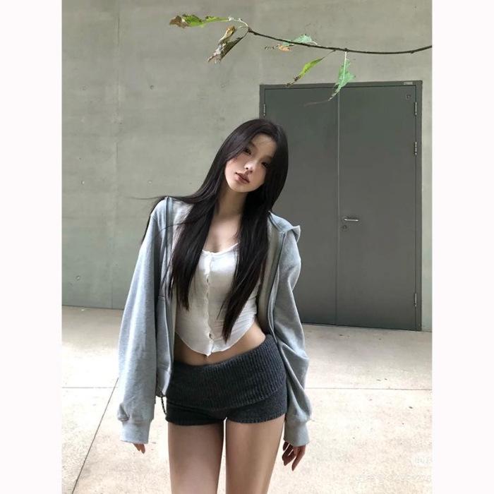 MeiGao Hot Girl Retro Low-Waist Ribbed Knit Leggings and Rolled-Up Shorts Medium темно-сірий
MeiGao Hot Girl Retro Low-Waist Ribbed Knit Leggings and Rolled-Up Shorts Medium темно-сірий