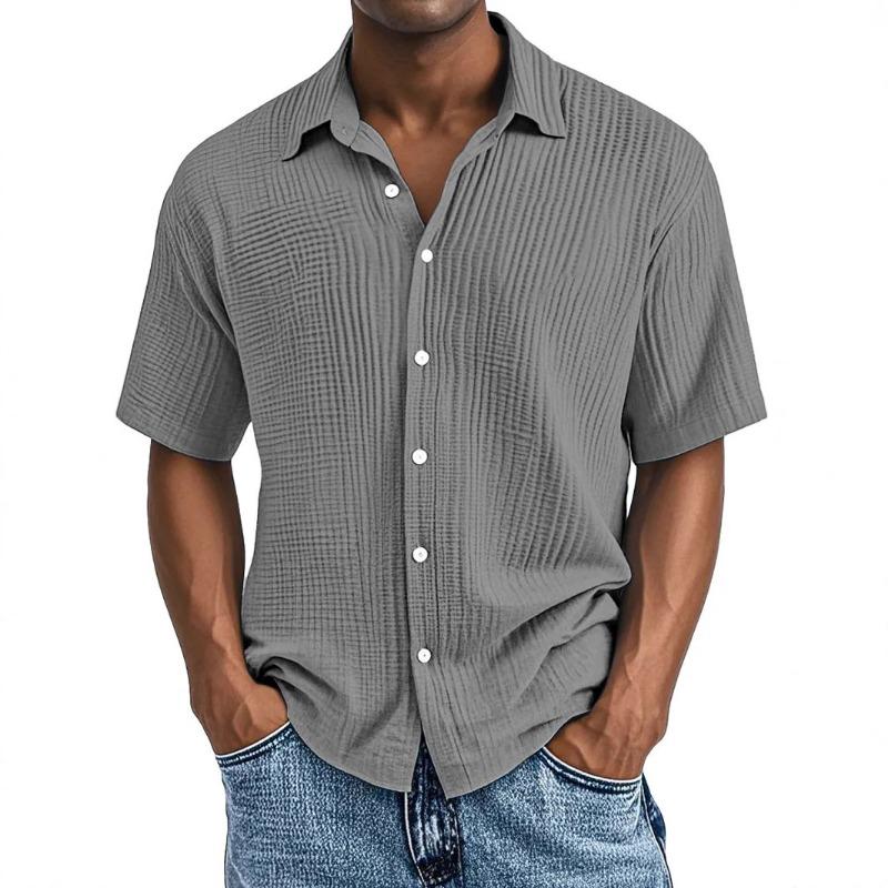 Men Turn-down Collar Short Sleeve Shirt With Crinkle Texture And Button Down Style S сірий
Men Turn-down Collar Short Sleeve Shirt With Crinkle Texture And Button Down Style S сірий