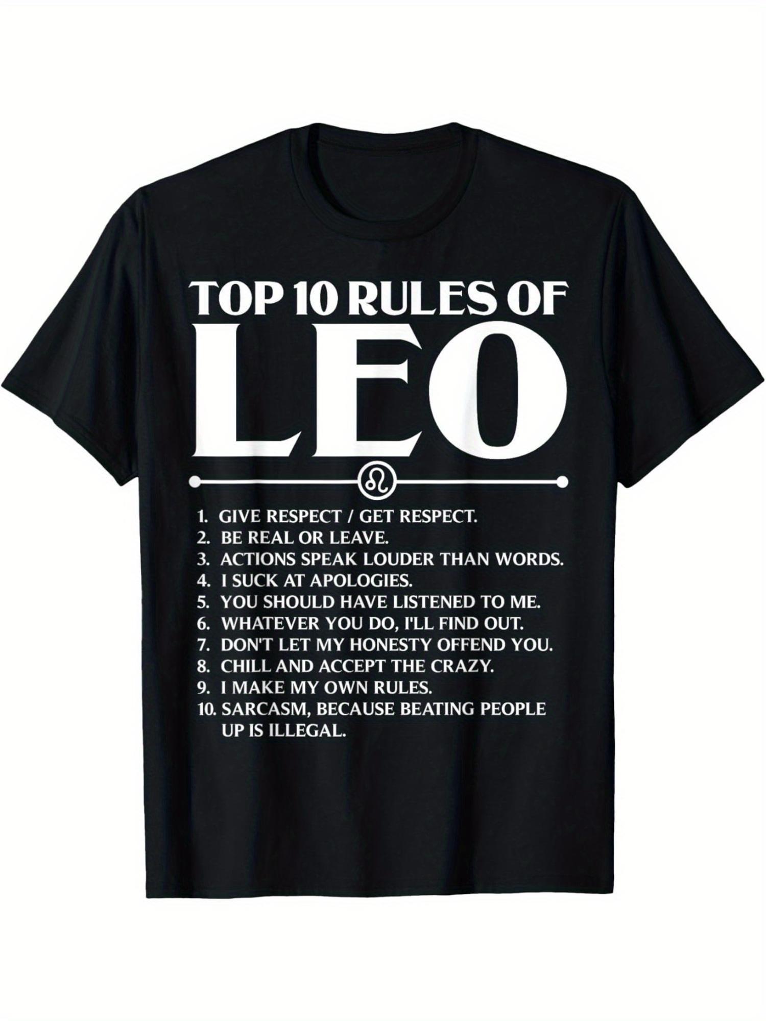 Men S Zodiac Lion T-Shirt - Top 10 Rules of Leo XL
Men S Zodiac Lion T-Shirt - Top 10 Rules of Leo XL