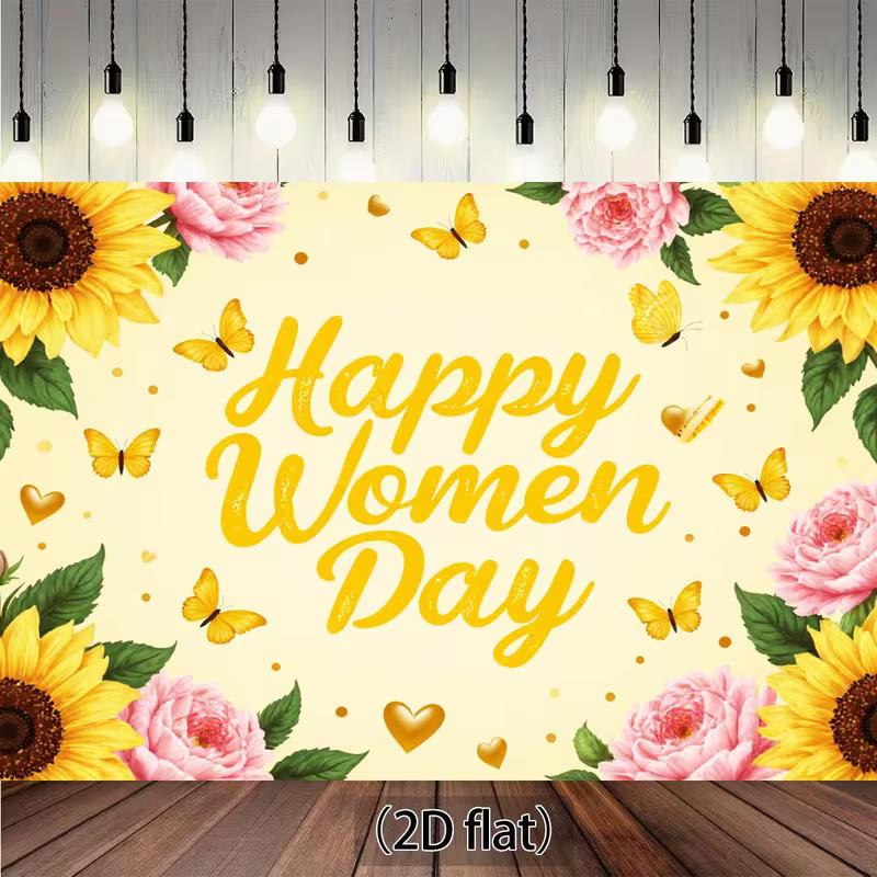 2D Happy Women Day Photography Backdrop, Sunflower & Butterflies Decor 47.2x31.5inch/120*80cm
2D Happy Women Day Photography Backdrop, Sunflower & Butterflies Decor 47.2x31.5inch/120*80cm