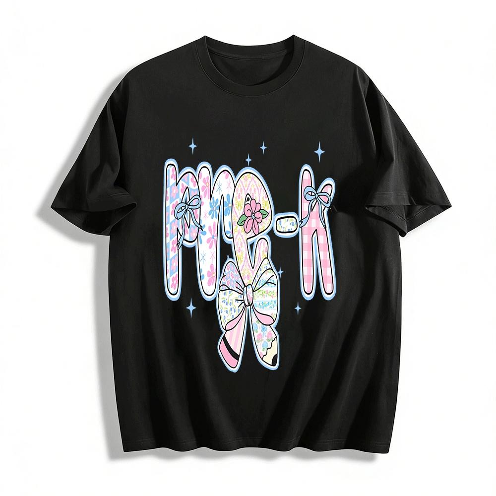 Pre-K Floral Bow Print Kids Back To School Casual Tee Pure cotton T-shirt XXS
Pre-K Floral Bow Print Kids Back To School Casual Tee Pure cotton T-shirt XXS
