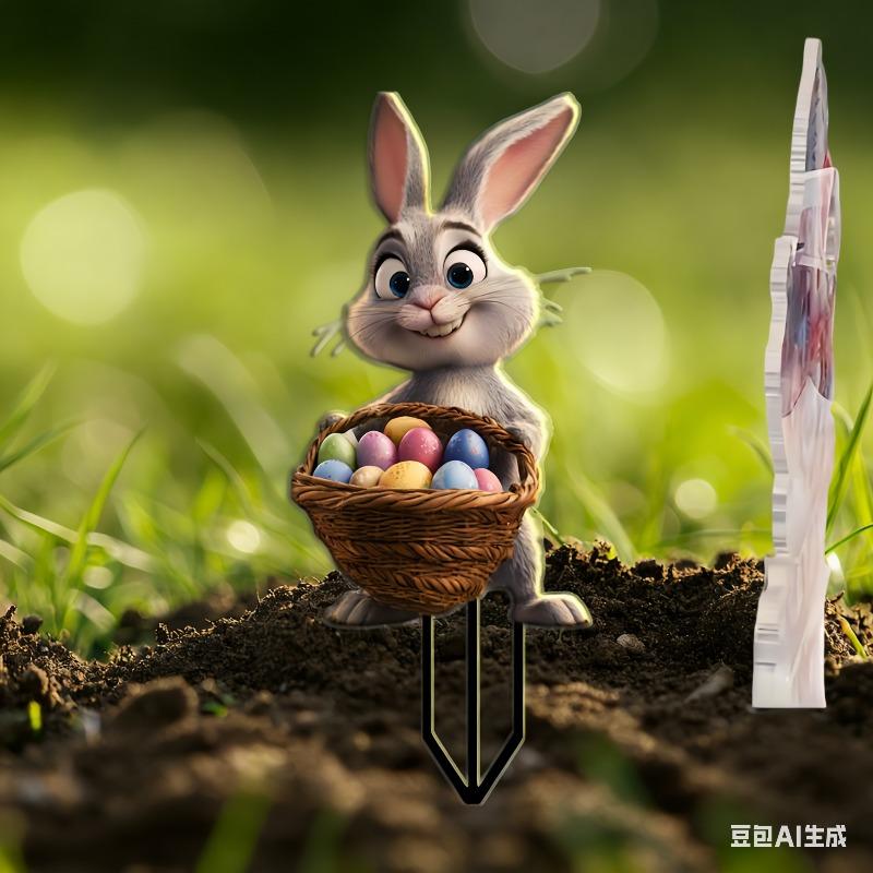 2D Flat Acrylic Adorable Easter Bunny Garden Stake, Acrylic Green Leaf Sun Catcher & Flower Pot Decor, Suitable for Wall Decoration, Porch, Room, Vill 28*12cm
2D Flat Acrylic Adorable Easter Bunny Garden Stake, Acrylic Green Leaf Sun Catcher & Flower Pot Decor, Suitable for Wall Decoration, Porch, Room, Vill 28*12cm