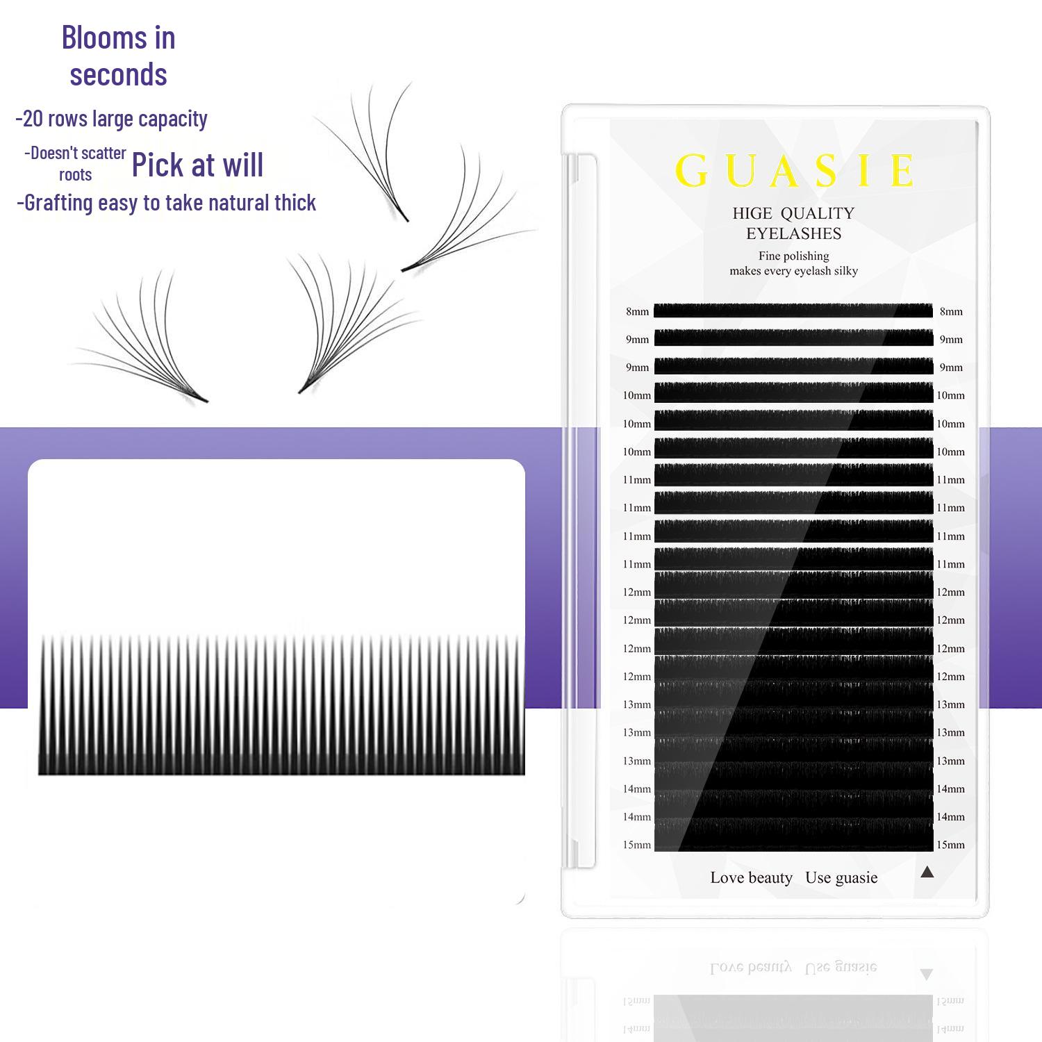 Instant Blooming Auto-Fan Eyelash Extensions - Natural Soft Dense Beauty Eyelashes 0.07C Curl-14mm
Instant Blooming Auto-Fan Eyelash Extensions - Natural Soft Dense Beauty Eyelashes 0.07C Curl-14mm