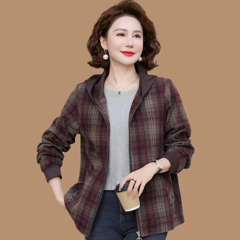 Stylish Spring Plaid Jacket for Middle-Aged Women: Casual Fashion for Ages 40-50 3XL (recommended 120-130 jin)
Stylish Spring Plaid Jacket for Middle-Aged Women: Casual Fashion for Ages 40-50 3XL (recommended 120-130 jin)