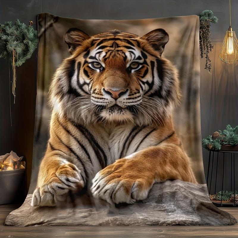 1 шт. Плед «Тигр лежить» - Легкий фланелевий плед з реалістичним принтом тигра, М який, теплий, затишний плед на всі сезони для дивана 80x60in
1 шт. Плед «Тигр лежить» - Легкий фланелевий плед з реалістичним принтом тигра, М який, теплий, затишний плед на всі сезони для дивана 80x60in