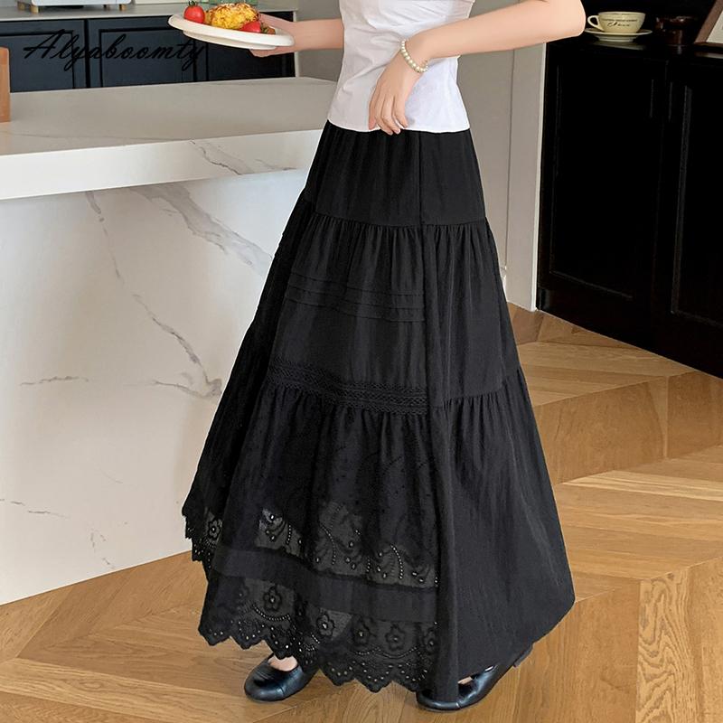 Корейский шик весна-лето женская юбка миди с эластичной талией, черная, белая, с цветочной вышивкой, ажурная юбка, элегантные женственные юбки для вечеринок One Size чёрный
Корейский шик весна-лето женская юбка миди с эластичной талией, черная, белая, с цветочной вышивкой, ажурная юбка, элегантные женственные юбки для вечеринок One Size чёрный