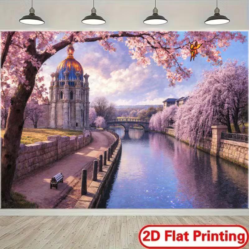2D Cherry Blossom Canal Backdrop, European Castle Scenery Photography Background 47.2x31.5inch/120*80cm
2D Cherry Blossom Canal Backdrop, European Castle Scenery Photography Background 47.2x31.5inch/120*80cm
