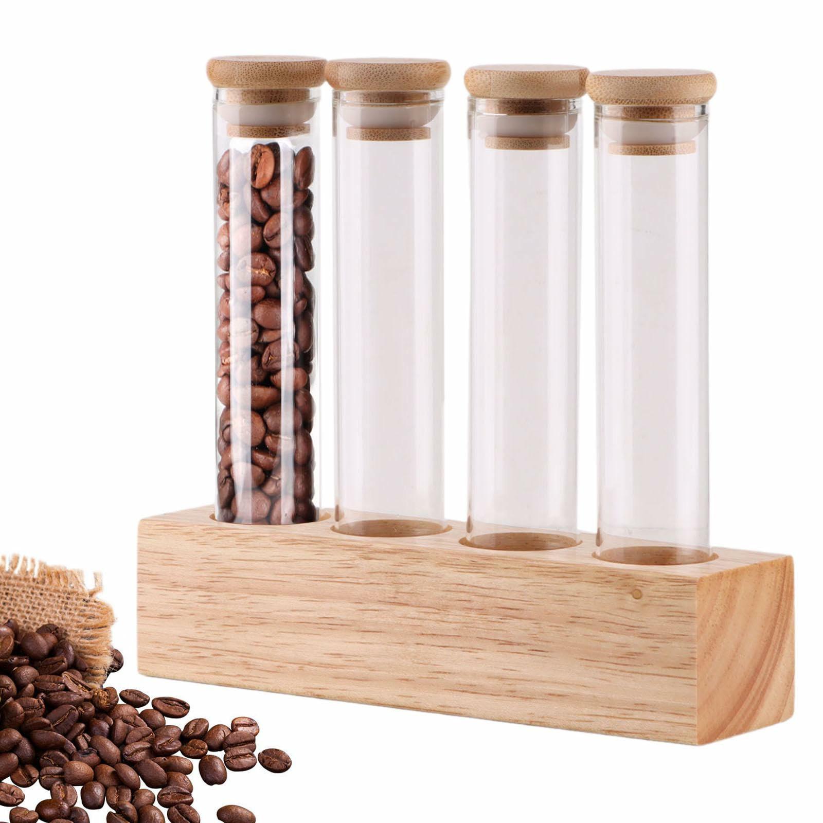 Wooden Base Coffee Bean Display Stand with 4 Clear Glass Tubes for Cafe Bar Counter Storage Type A
Wooden Base Coffee Bean Display Stand with 4 Clear Glass Tubes for Cafe Bar Counter Storage Type A