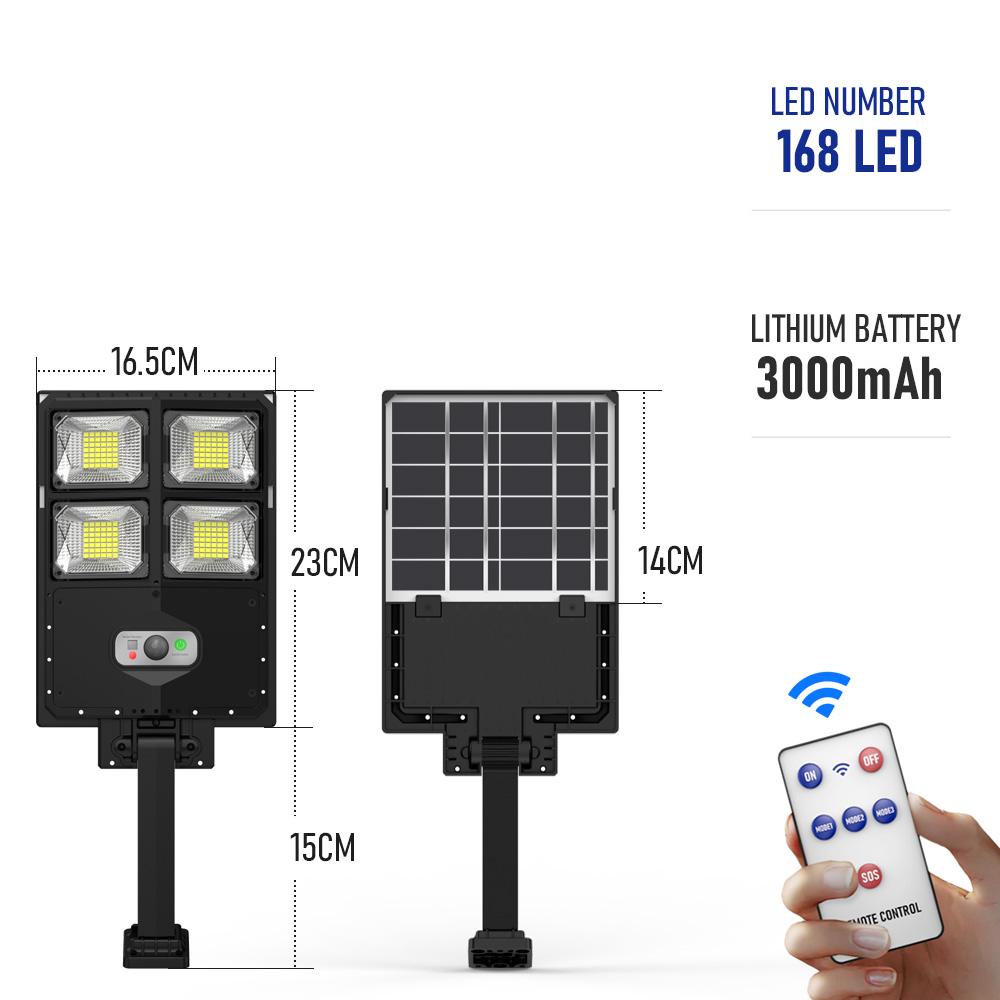 Світлодіодний сонячний вуличний ліхтар для зовнішнього освітлення з датчиком руху, водонепроникні сонячні настінні ліхтарі для вхідних дверей, вулиці, гаража, двору, саду 168LED
Світлодіодний сонячний вуличний ліхтар для зовнішнього освітлення з датчиком руху, водонепроникні сонячні настінні ліхтарі для вхідних дверей, вулиці, гаража, двору, саду 168LED