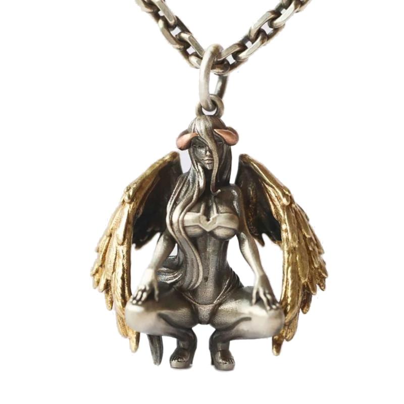 Gothic Devil Angel Pendant Necklace Clavicle Chain Necklace Simple Choker Couple Sweater Chain Jewelry for Women Men 1
Gothic Devil Angel Pendant Necklace Clavicle Chain Necklace Simple Choker Couple Sweater Chain Jewelry for Women Men 1