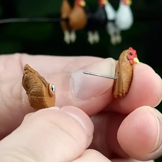 Chicken Stud Earrings Handmade Farm Animal Jewelry Farmhouse Style Chicken Earrings Gifts for Chicken Lovers коричневий
Chicken Stud Earrings Handmade Farm Animal Jewelry Farmhouse Style Chicken Earrings Gifts for Chicken Lovers коричневий