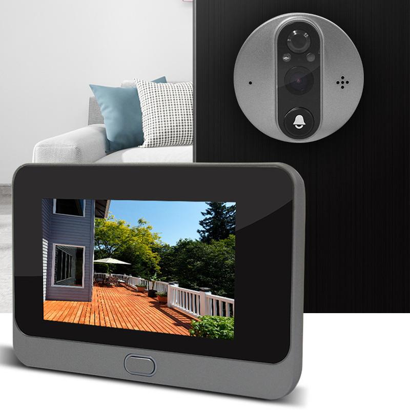 4,3-дюймовый 1080P WiFi цифровой дверной звонок глазок камера 160° широкоугольный PIR ночное видение инфракрасный дверной цифровой звонок
4,3-дюймовый 1080P WiFi цифровой дверной звонок глазок камера 160° широкоугольный PIR ночное видение инфракрасный дверной цифровой звонок