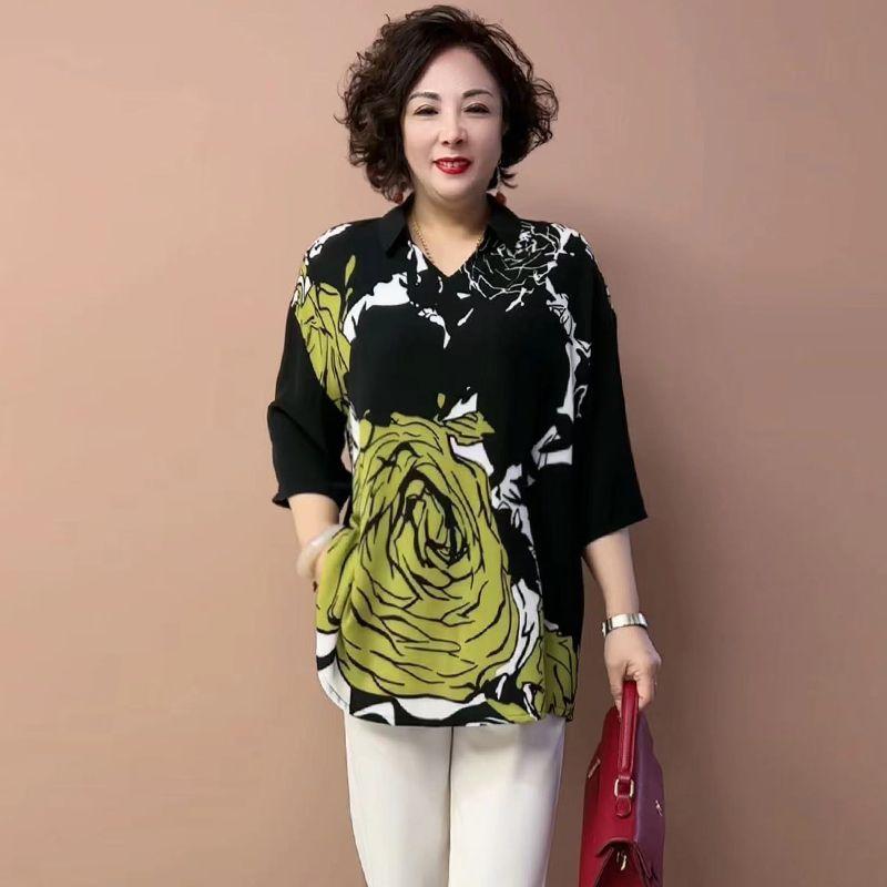 High-End Women s Silk Shirt Summer Loose Plus Size Blouse V-Neck Printed Blouse 6XL
High-End Women s Silk Shirt Summer Loose Plus Size Blouse V-Neck Printed Blouse 6XL